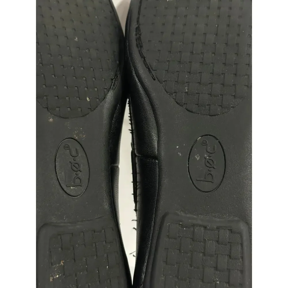 Black Driving Loafers Moccasin Bow BOC Preppy Comfort Slip On Flats Women's 7.5M